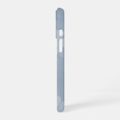 淡い宇宙の花のコスモスのシルエット 淡い青を基調としたデザイン iPhone 16ケース (左側面)