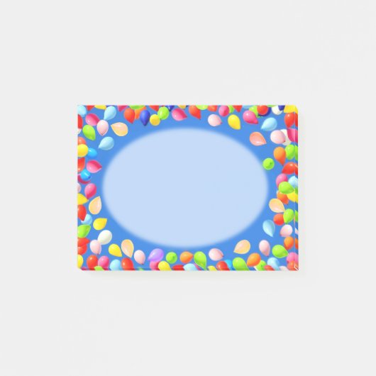 淡い数々の青の色の風船 ポストイット (正面)