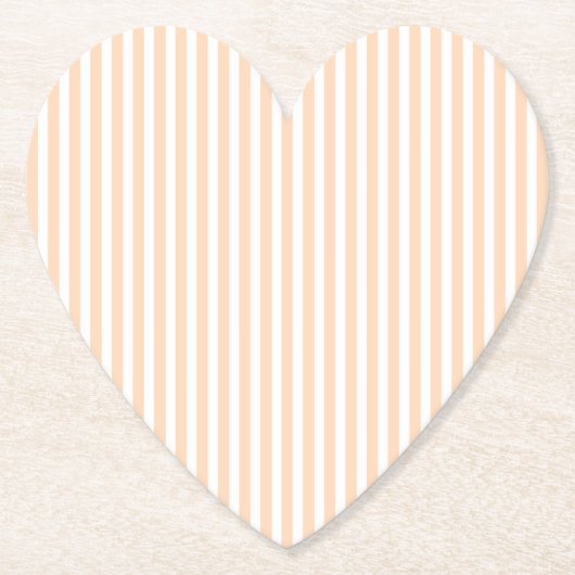 淡い桃色のエンジェルスキン コーラル & ホワイト ストライプ ペーパーコースター (正面)