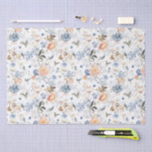 淡い桃色のブッシュ 青い鳥 薄葉紙 (クラフト)