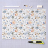 淡い桃色のブルー鳥 薄葉紙 (クラフト)