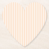 淡い桃色の天使の肌の珊瑚と白のストライプ ペーパーコースター (正面)