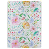 淡い水彩の花と蕾のデザイン クリップボード (裏面)
