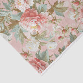 淡い淡い色のピンクの背景に大きなピンクの牡丹 薄葉紙 (詳細)