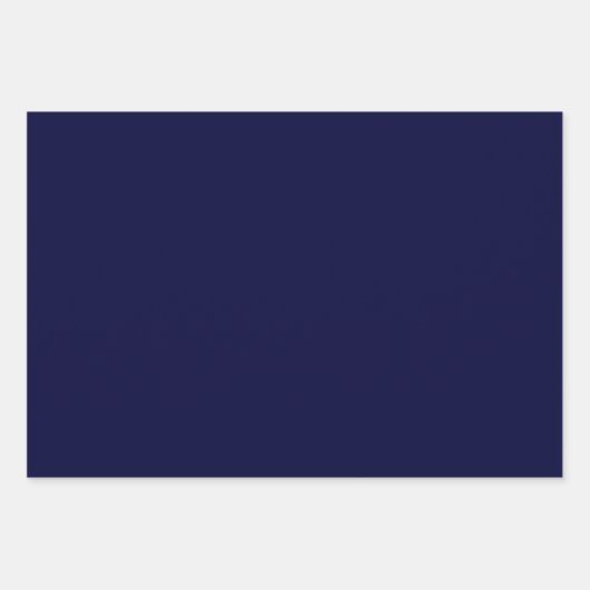淡い濃いミッドナイトネイビーブルーシェード3トーン ラッピングペーパーシート (正面)