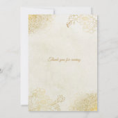 淡い灰色がかった黄色とオレンジ色のミニマル結婚リスト 招待状 (裏面)