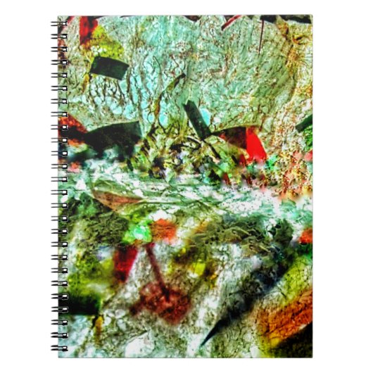 淡い白い抽象芸術スパイラルフォトノートブック,チッパー ノートブック (正面)