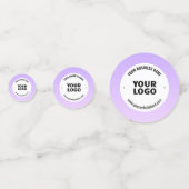 淡い紫とグラデーションあなたのビジネスロゴ コンフェッティ (正面)