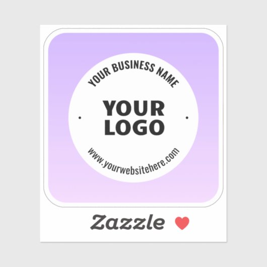 淡い紫とグラデーションあなたのビジネスロゴ シール (シート)