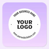 淡い紫とグラデーションあなたのビジネスロゴ スクエアシール