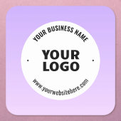 淡い紫とグラデーションあなたのビジネスロゴ スクエアシール