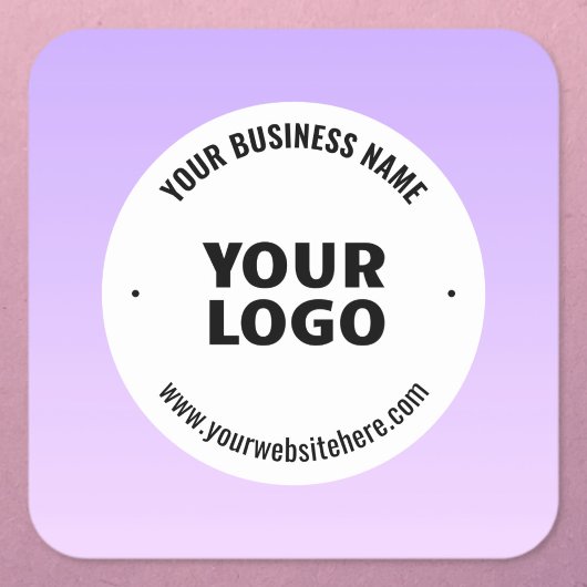 淡い紫とグラデーションあなたのビジネスロゴ スクエアシール
