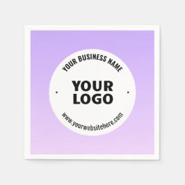 淡い紫とグラデーションあなたのビジネスロゴ スタンダードカクテルナプキン