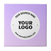 淡い紫とグラデーションあなたのビジネスロゴ タイル (正面)