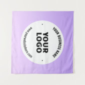 淡い紫とグラデーションあなたのビジネスロゴ タペストリー (正面(横))