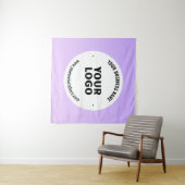 淡い紫とグラデーションあなたのビジネスロゴ タペストリー (インサイチュ(横))