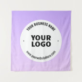淡い紫とグラデーションあなたのビジネスロゴ タペストリー (正面)