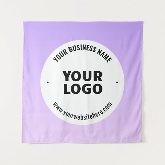 淡い紫とグラデーションあなたのビジネスロゴ タペストリー (正面)