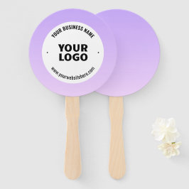 淡い紫とグラデーションあなたのビジネスロゴ ハンドファン