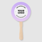 淡い紫とグラデーションあなたのビジネスロゴ ハンドファン (正面)