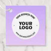 淡い紫とグラデーションあなたのビジネスロゴ フェイバータグ (正面)