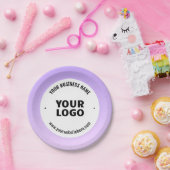 淡い紫とグラデーションあなたのビジネスロゴ ペーパープレート (パーティー)