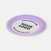 淡い紫とグラデーションあなたのビジネスロゴ ペーパープレート (アングル)