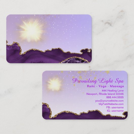 *~*淡い紫のエーゲートのエネルギーボール 名刺 (正面/裏面)