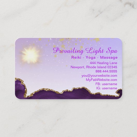 *~*淡い紫のエーゲートのエネルギーボール 名刺 (裏面)