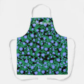淡い紫のフローラの花と緑の葉植物 エプロン (正面)