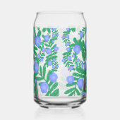 淡い紫のフローラの花と緑の葉植物 ガラス缶 (右)