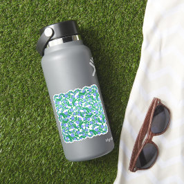 淡い紫のフローラの花と緑の葉植物 シール