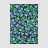 淡い紫のフローラの花と緑の葉植物 薄葉紙 (正面)