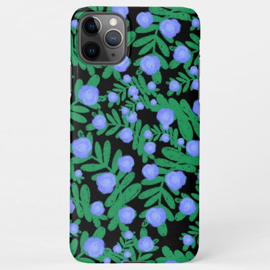 淡い紫のフローラの花と緑の葉植物 iPhoneケース (裏面)