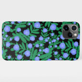 淡い紫のフローラの花と緑の葉植物 iPhoneケース (裏面横)