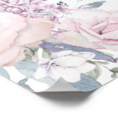 淡い紫の白いフローラ18テーブルの座席表 ポスター (角)