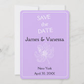 淡い紫色と白い牡丹。 セーブザデート (正面)