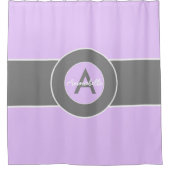 淡い紫色のグレー シャワーカーテン (正面)