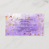 淡い紫色の水色フェイク金ゴールド箔グリッター 名刺 (裏面)