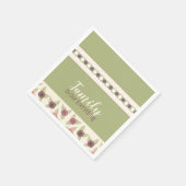淡い緑とソフトピンク スタンダードカクテルナプキン (角)