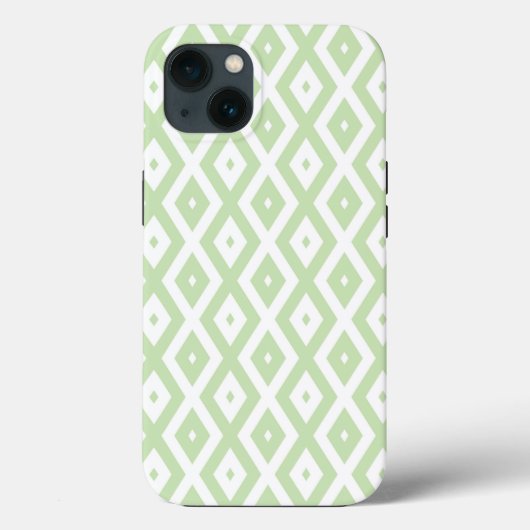 淡い緑と白のダイヤモンド柄のCase-Mate iPhoneケース Case-Mate iPhoneケース (裏面)