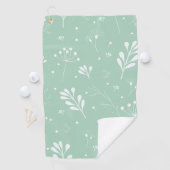 淡い緑と白の花柄 ゴルフタオル (インサイチュ)