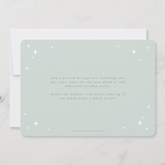 淡い緑のクリスマス レトロスター フラット シーズンカード (裏面)