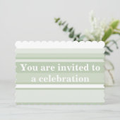 淡い緑のストライプの招待状 招待状 (スタンド正面)