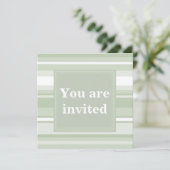 淡い緑のストライプの招待状 招待状 (スタンド正面)