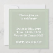 淡い緑のストライプの招待状 招待状 (裏面)