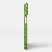 淡い緑のフェイクグリッター iPhoneケース (右側面)