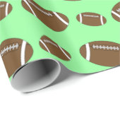 淡い緑のフットボールパターン ラッピングペーパー (ロールコーナー)