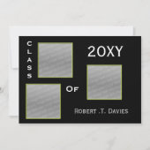 淡い緑の卒業写真数々の招待状 招待状 (正面)