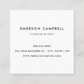 淡い緑の白い縁どカスタムのロゴミニマル スクエア名刺 (裏面)